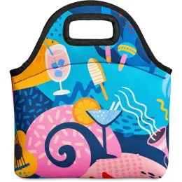 Hoppla Hobie Neoprene Lunch Cooler with Cut Out Handle Branded Back